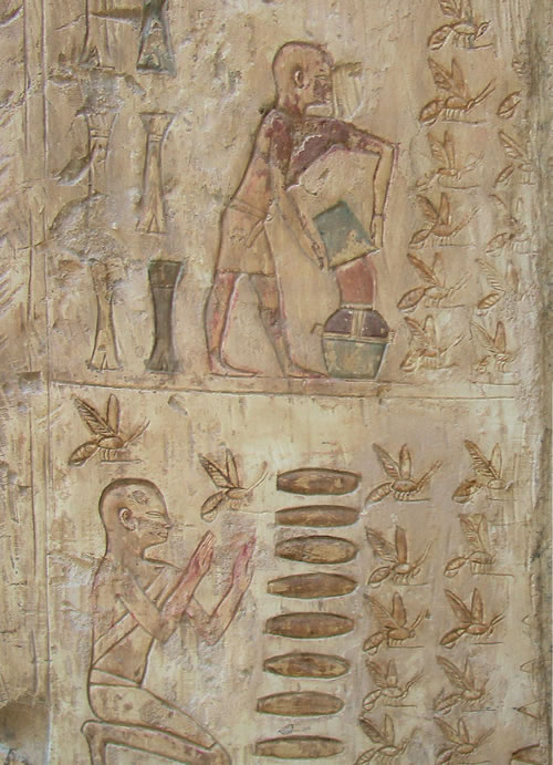 古代エジプト壁画風 ゴールドレリーフ】ピラミッド壁画 - 美術品
